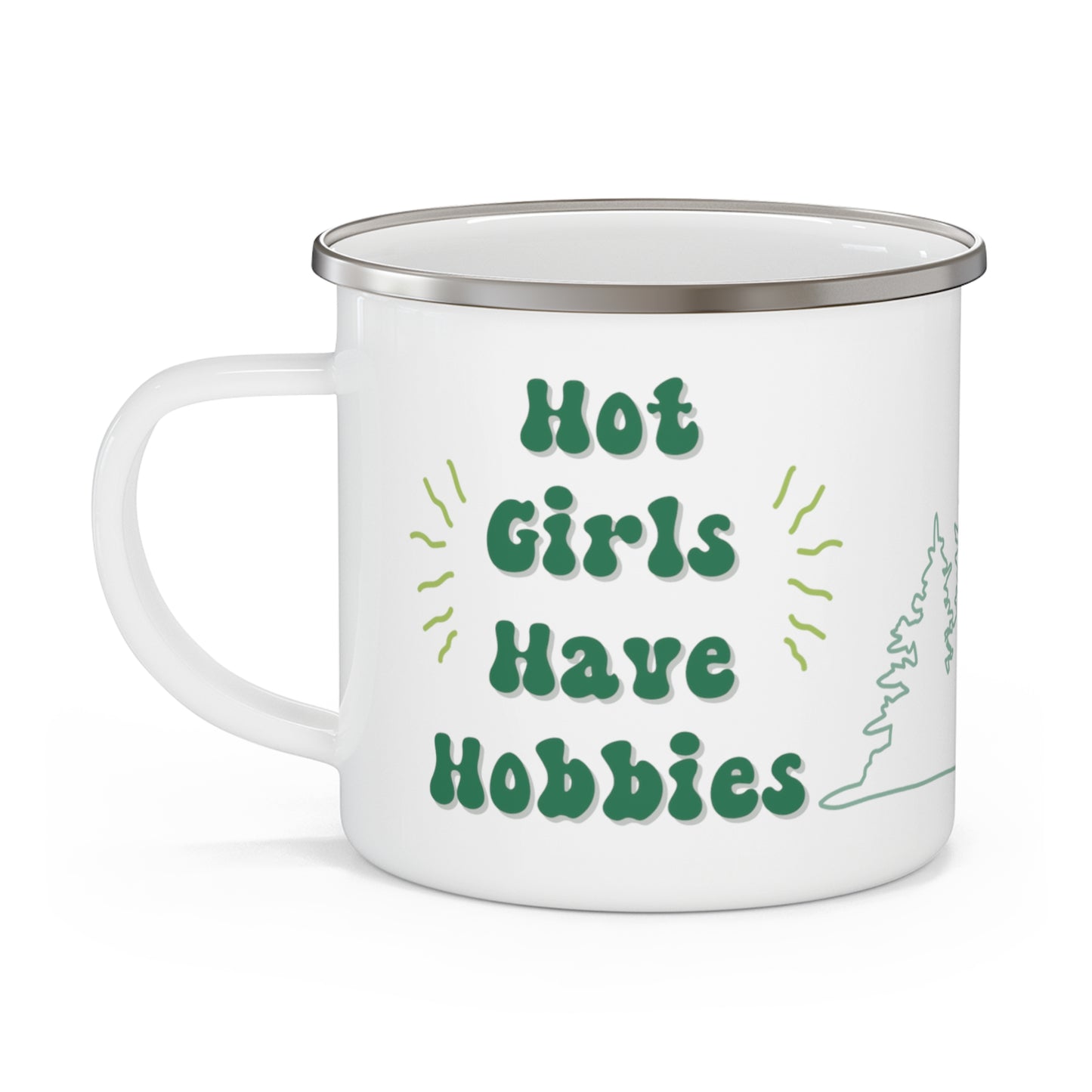 Hot Girls Have Hobbies Enamel Camping Mug