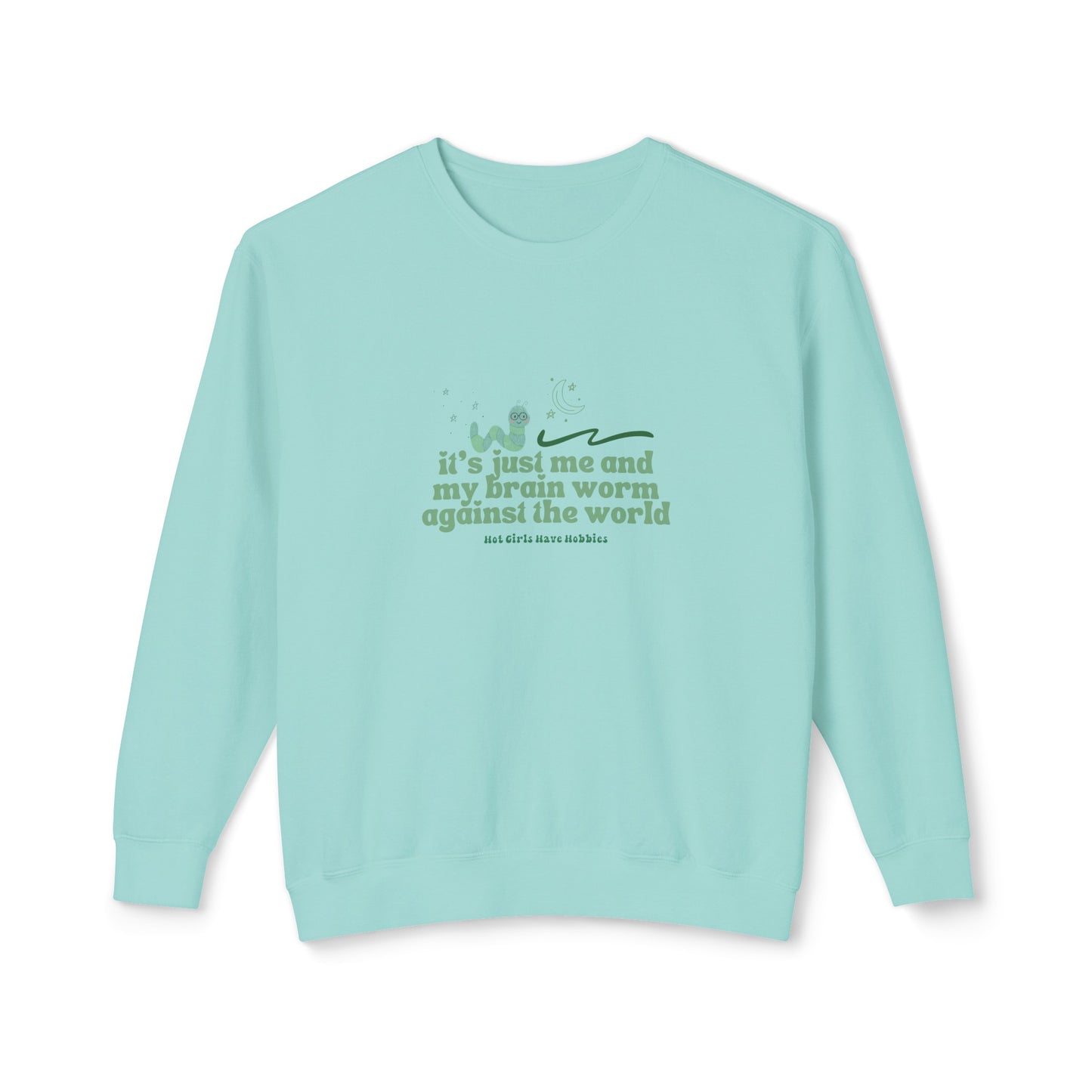 Me and My Brain Worm Against the World Unisex Lightweight Crewneck Sweatshirt